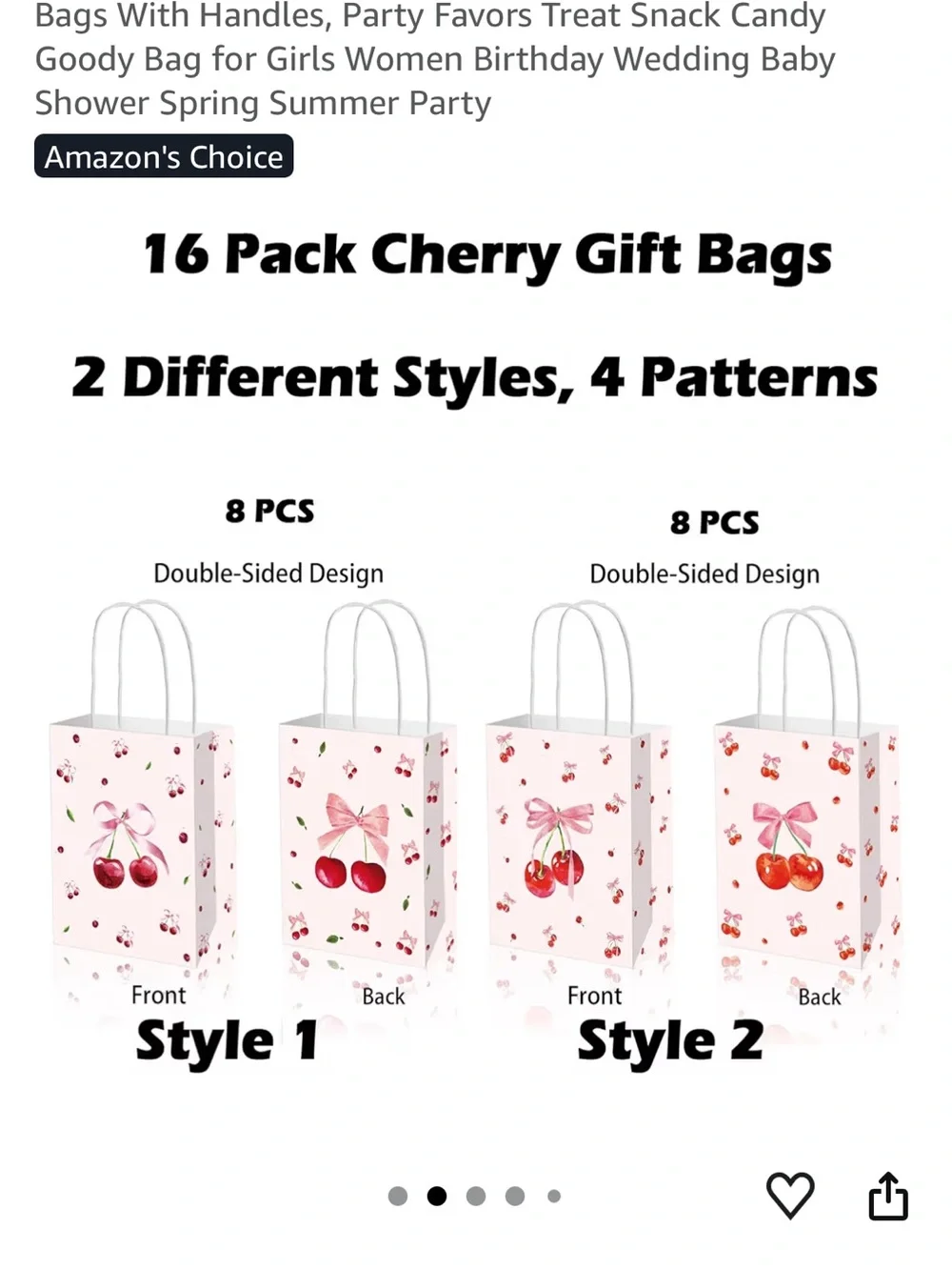 Cherry Print Party Goodie Bags